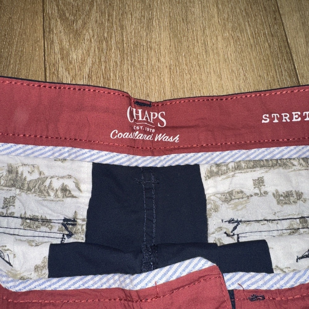 Chaps Men's Coastland Wash Cargo Shorts Navy Blue Stretch Size 30 10" NEW - Picture 3 of 8